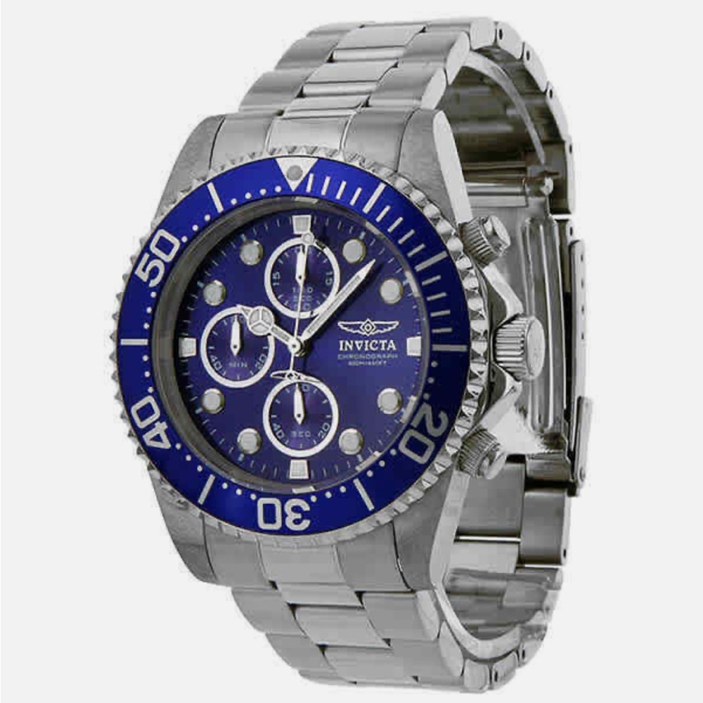 Invicta Pro Diver Chronograph Blue Dial Men's Silver Watch 1769